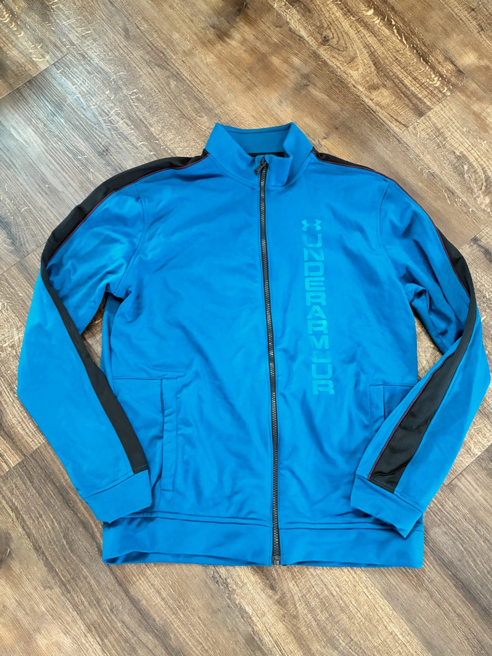 Under Armour Blue Athletic Full-Zip Jacket with Black Accents